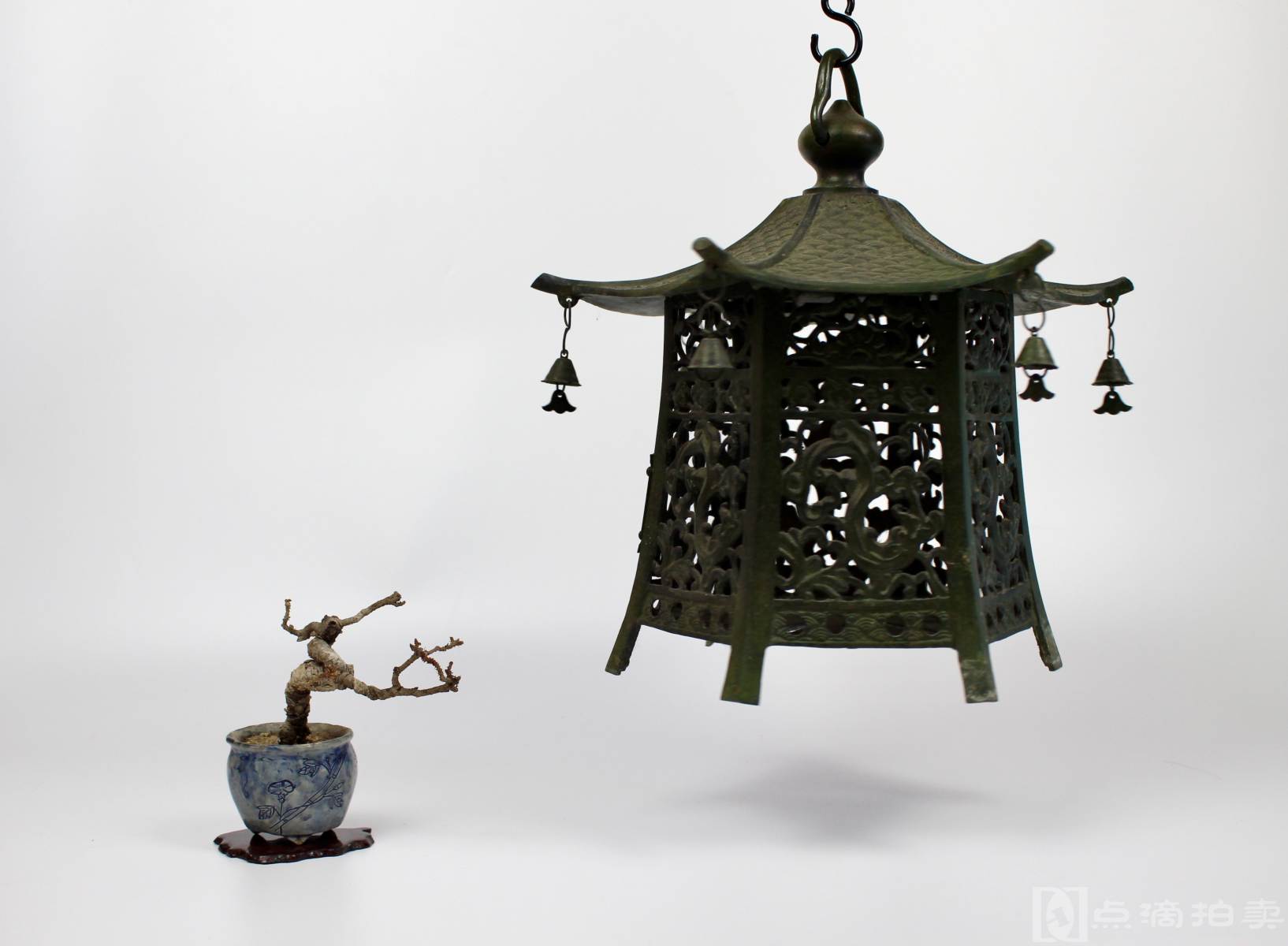 日本铜古灯 摆件 挂饰 茶社挂件 舔景置物空间