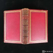 1866年《丁尼生诗集》真皮精装书脊封面烫金书口刷金