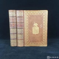 1859年特装本《莎士比亚戏剧集》（全两卷）全皮装，特殊设计封面，大量插图