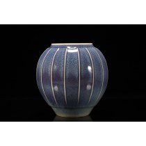 日本年代陶瓷作家物花道花瓶。昭和时期（1926-1989）