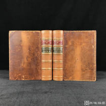 1864年，麦考利勋爵《英国史》（全4卷，合2册），真皮精装，边缘烫金压花，书口大理石纹印染