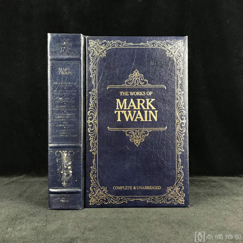 1981年，《马克·吐温作品集》，皮装，烫金压花，书口三面刷金