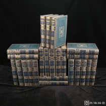 1869年，英国著名小说家萨克雷作品全集（全24卷），近300幅精美版画插图，烫金压花纹漆布面装帧