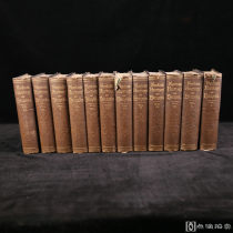 1870年，詹姆斯·弗劳德历史巨著《英国史》（全12卷），压花漆布面装帧，书脊标题烫金