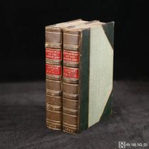 1865年，约翰·卢德洛《中世纪史诗》（全2卷），四分之三小牛皮精装，书脊标题烫金