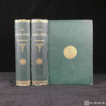约1869年，钱伯斯版《时间之书古俗杂谈》（全2卷），数百幅精美插图，漆面精装厚重16开，书脊封面烫金压花