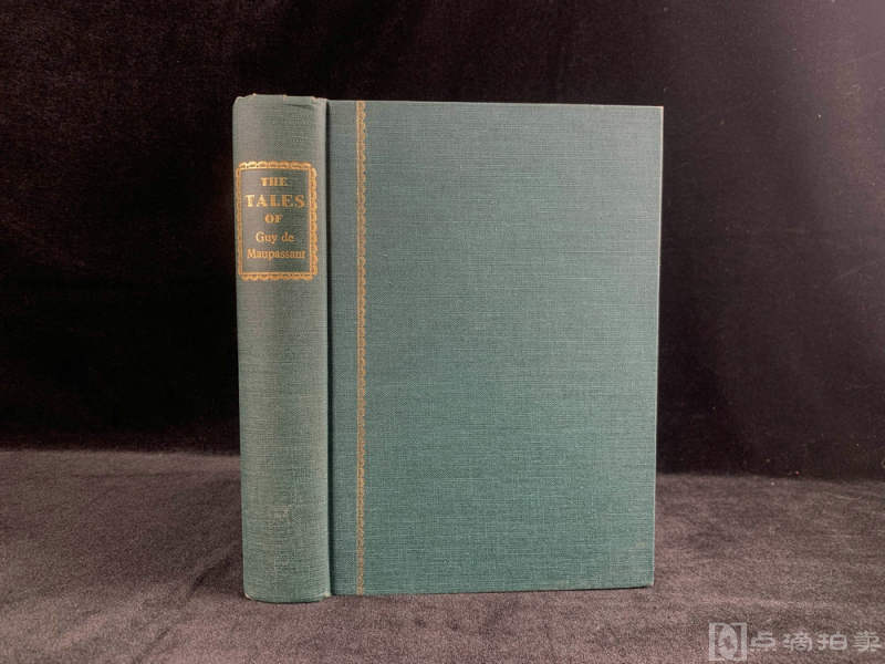 1964年，《莫泊桑故事集》，几十幅手绘彩色插图，翠绿色漆布烫金精装，Heritage出版