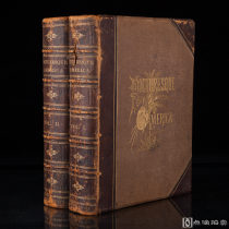 大量钢版画、木板画！名人名著！1872年纽约出版《风景如画的美国》2巨册全，美国早期自然派诗人，威廉·卡伦·布莱恩特著