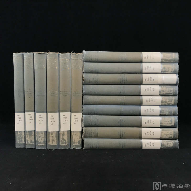重10公斤套书！1933年，《剑桥英国文学史》（全15卷），漆布精装大32开