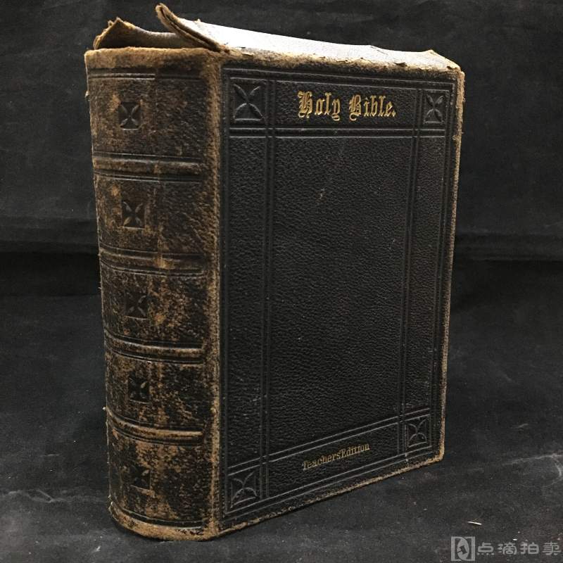 20世纪早期George e. b. eyre and william spottiswoode《圣经》牧师专用版，黑色犊皮精装，三口刷金