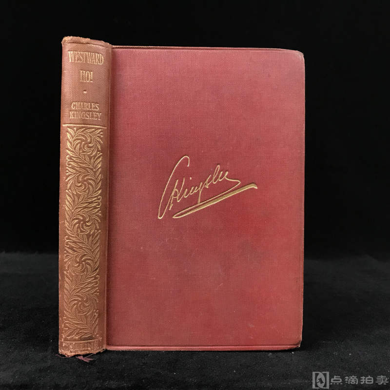 约1900年，查尔斯·金斯利《西行记》，配插图，漆布精装，书脊烫金压花