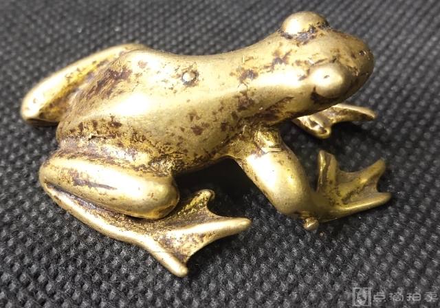 民国铜鎏金青蛙