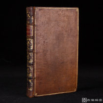 精装袖珍本！1715年伦敦出版社《科顿作品集》1册全，有藏书票和拉页，竹节背烫金