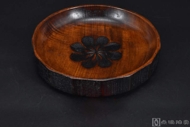 （P6715）《日本传统工艺漆器》圆盘一件 点心盘 果盘 木胎漆器