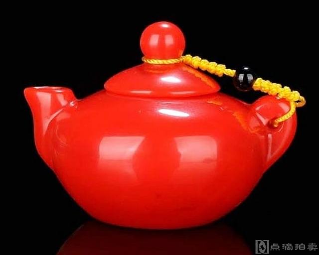 【买家自鉴】新疆和田戈壁金丝玉茶壶手玩件天然红玉西施手壶摆件