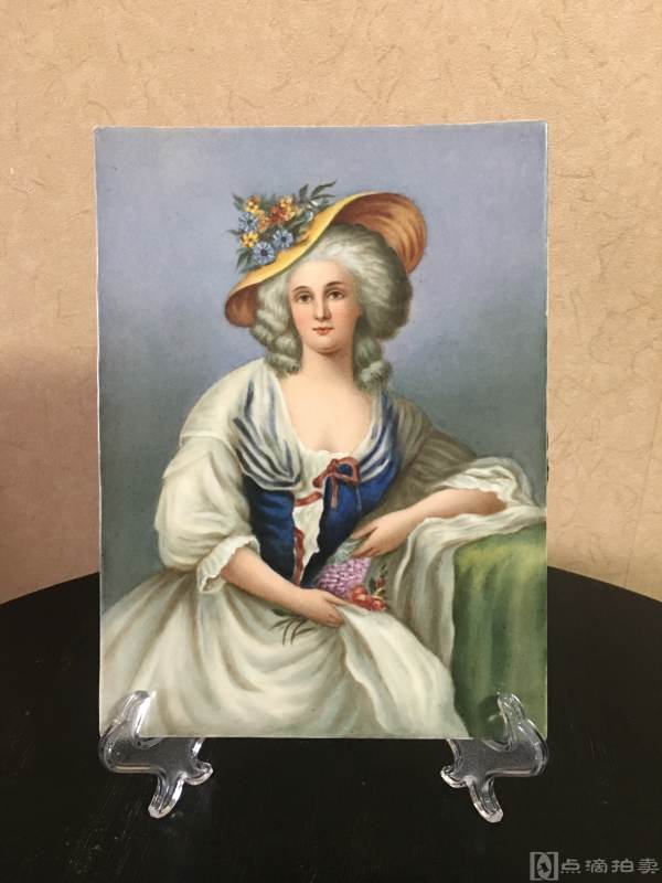 19世纪KPM手绘人物肖像“伊丽莎白•波旁夫人