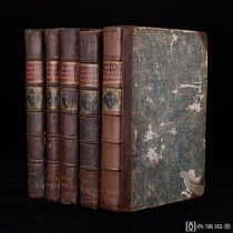 248幅铜版画！1790年巴黎出版《国家文物藏品合集》5册全，硬面装帧，竹节脊，毛边本，稀见初版			