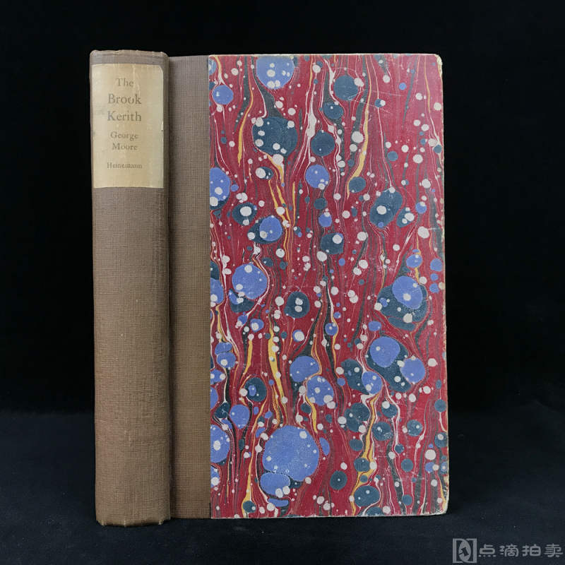 1927年，爱尔兰作家乔治·莫尔《凯里斯溪》，漆布脊加彩拓纸精装毛边本