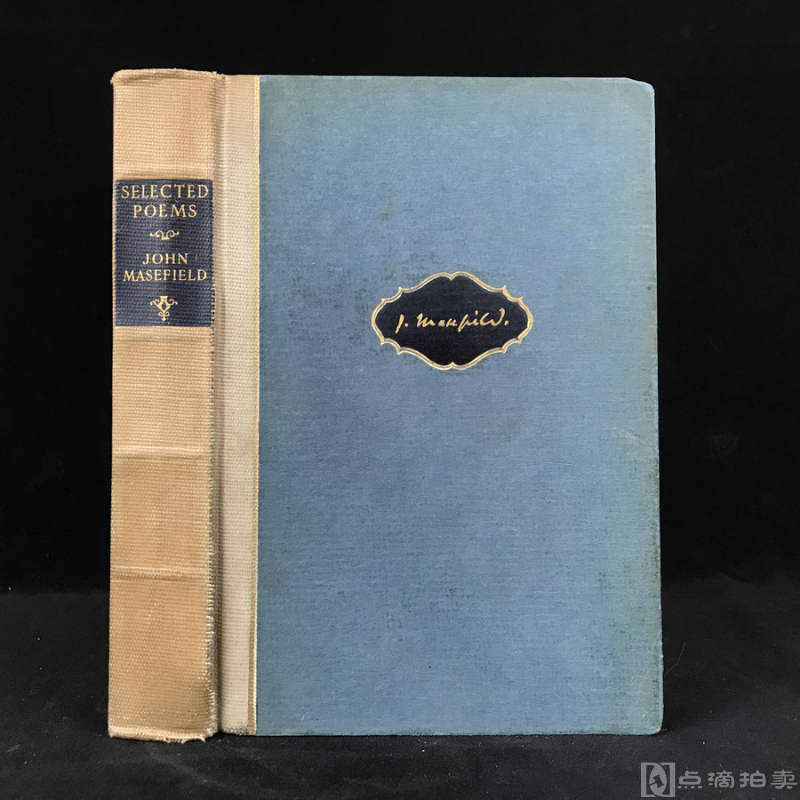 限量400册签名本！1923年，《约翰·梅斯菲尔德诗集》，布脊精装，书顶鎏金