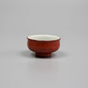 日本瓷器茶杯红彩白瓷盃