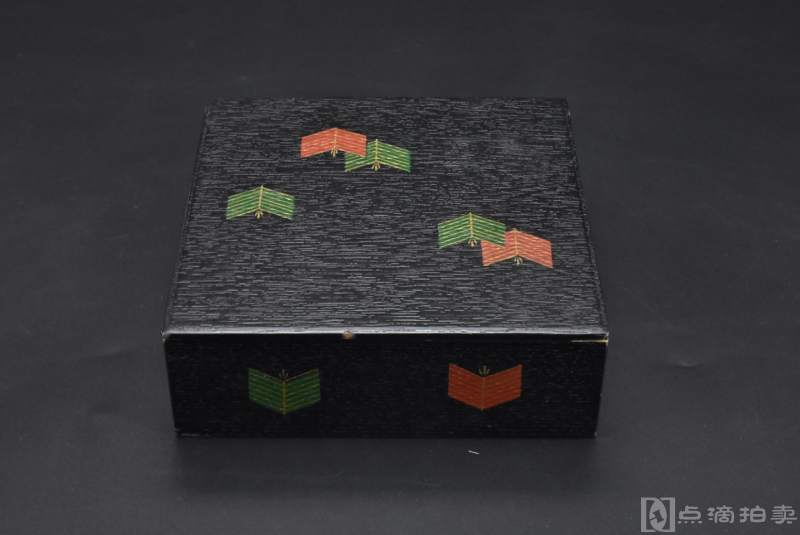 （P6793）日本传统工艺漆器《漆盒》一件 方形漆盒 木胎漆器