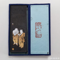 寒山寺藏烟，苏州、金泽友好城市纪念墨，1盒1块，布盒装，重约102.6g	