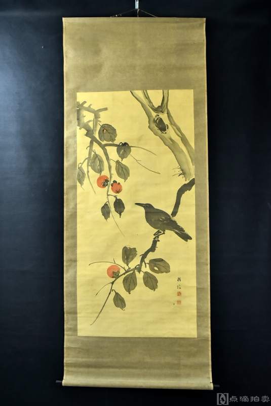 宣章和 椿阴笔 绢本手绘《花鸟图》装裱立轴画一幅 