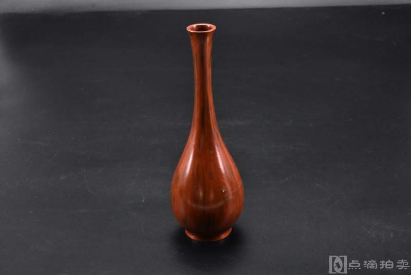 （P7473）日本购回《铜花瓶》精美长颈花瓶一个