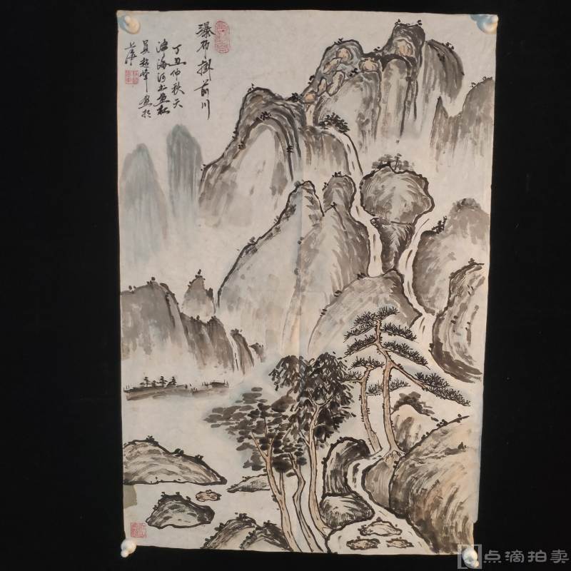 1997丁丑年 上海闵行杜峰超 绘瀑布挂前川图一幅 （199）