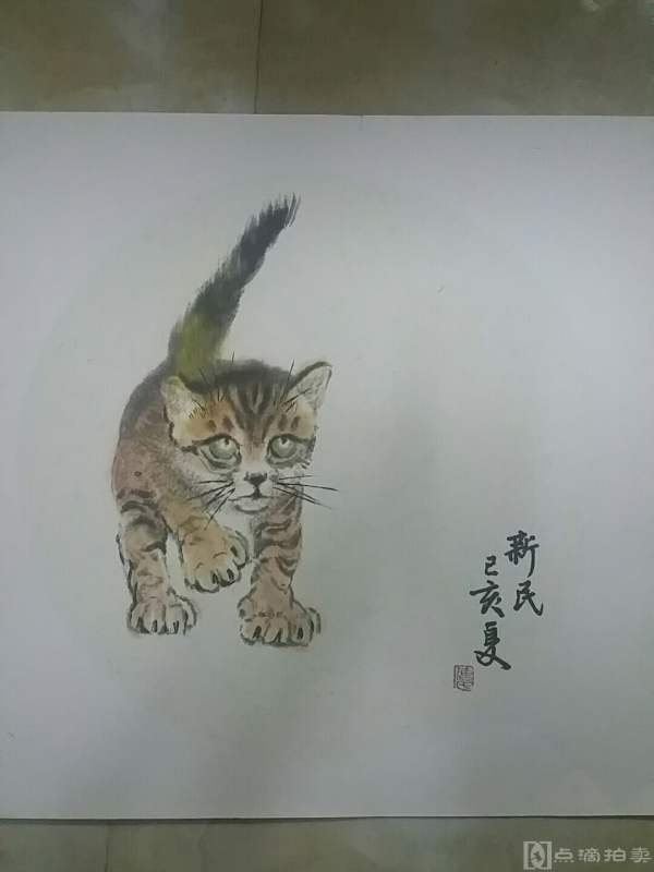 中美协会员，中国猫王陈新民老师画一幅。