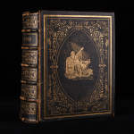 内有丰富的版画插图！1850年费城出版《圣经》 1册全，皮装烫金装帧巨册，三口刷金。	
