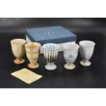 日本传统工艺陶瓷器《泛用杯》原盒一套五件全