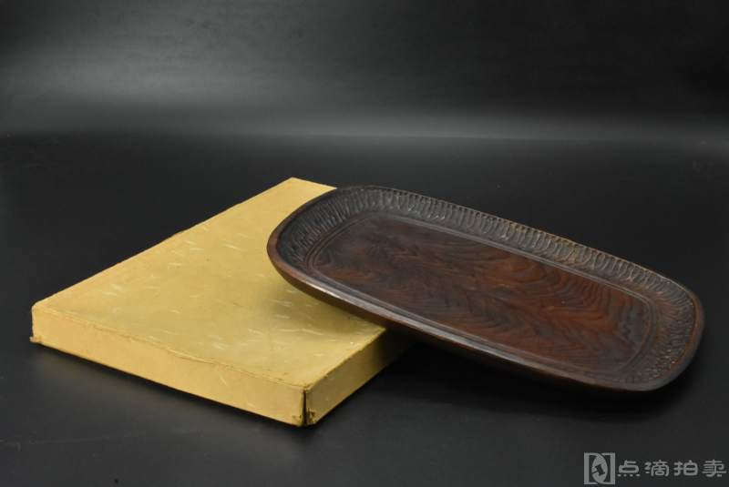 《日本传统工艺漆器》原盒托盘一件 木胎漆器 