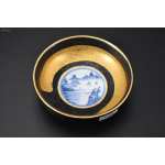 悦山作《日本传统工艺陶瓷器》陶瓷碗一件 碗内为悦山经典刷金纹饰和陶瓷青花 