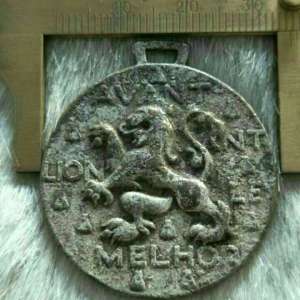 外国狮子镀银纪念章