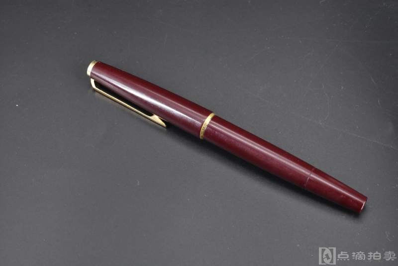 德国原装《万宝龙钢笔》一支 古董级万宝龙 320酒红色款钢笔 14K 585钢笔一支 笔尖14K金 