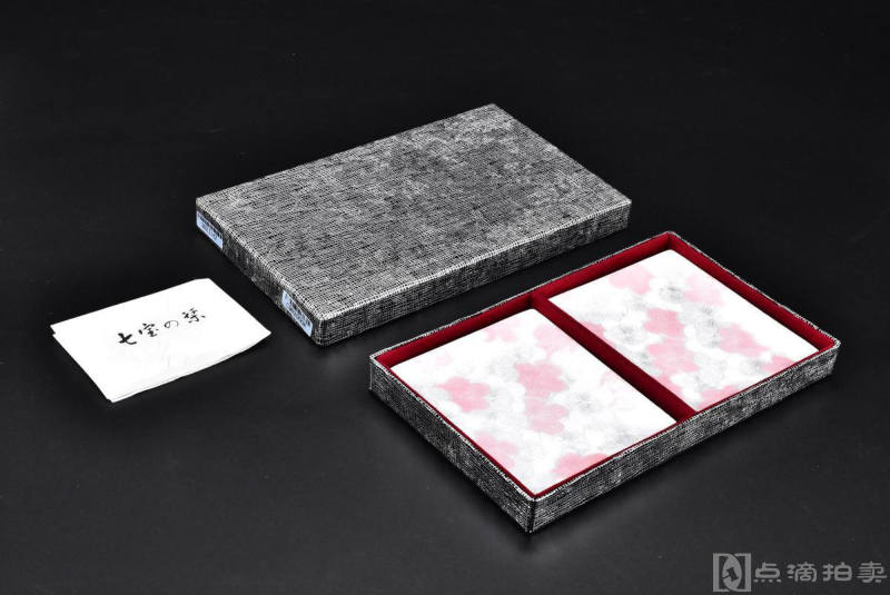 服部喜久 日本画府会会员《日本七宝烧》日本制精美方盘原盒两个