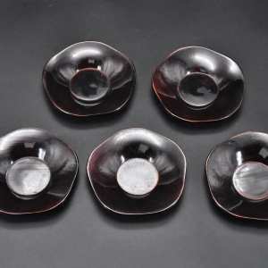 《日本传统工艺漆器》茶托一套五件全