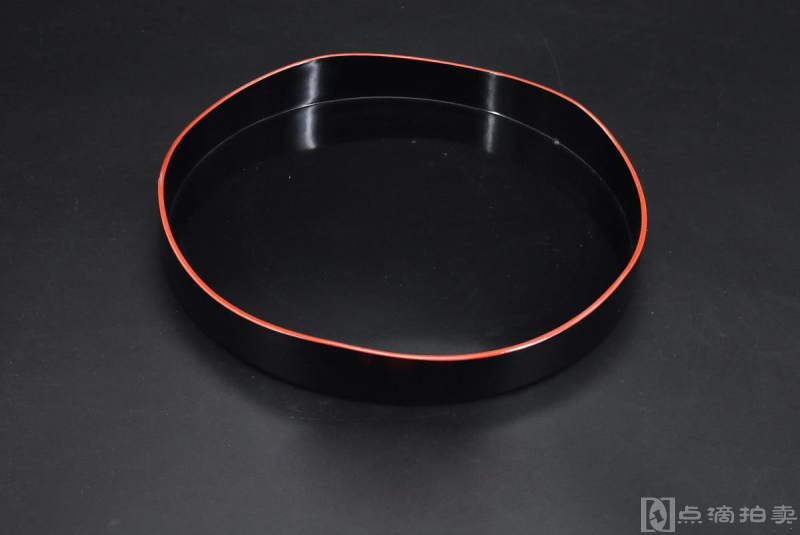 《日本传统工艺漆器》圆盘一件 点心盘 果盘 木胎漆器 