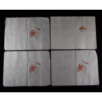 旧制《花卉兔子笺纸》2种4张，套色木板水印