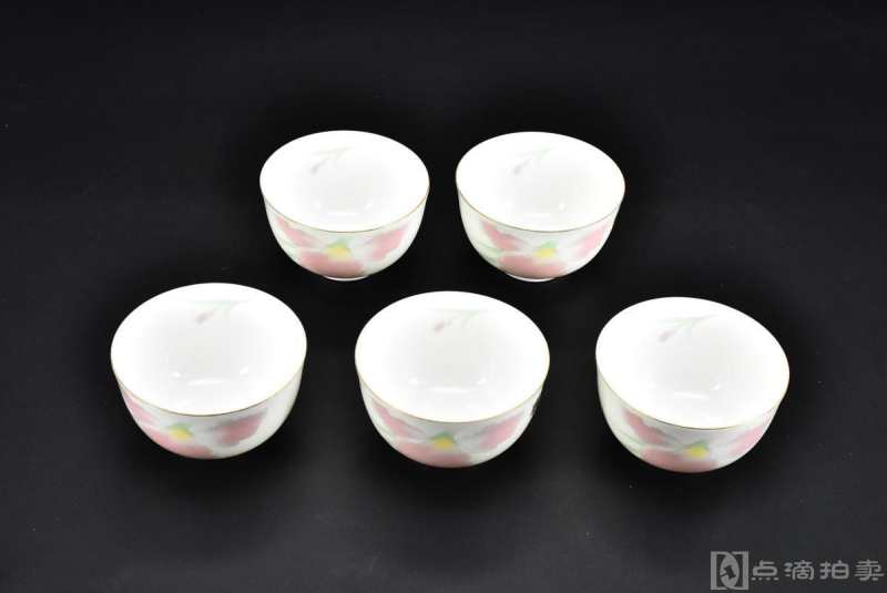 《日本传统工艺陶瓷器》雅东窑茶碗五件全