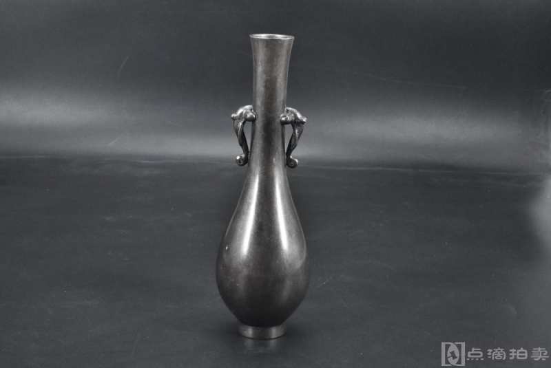 日本购回 《双耳铜花瓶》 精美花瓶一个