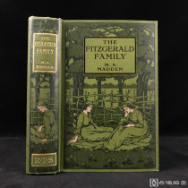 约20世纪初，麦登《菲兹杰拉德一家》，维克特·普鲁特彩色插图，漆布精装，封面书脊烫金人物印画