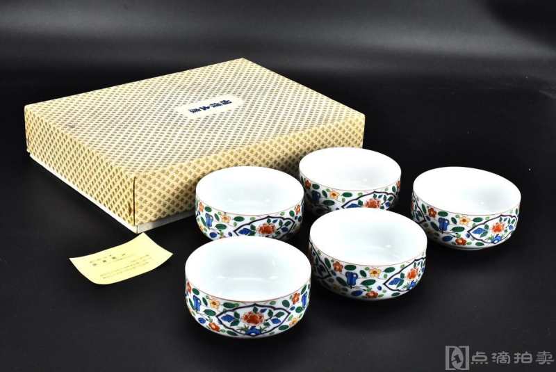 《日本传统工艺陶瓷器》陶瓷碗原盒五件全