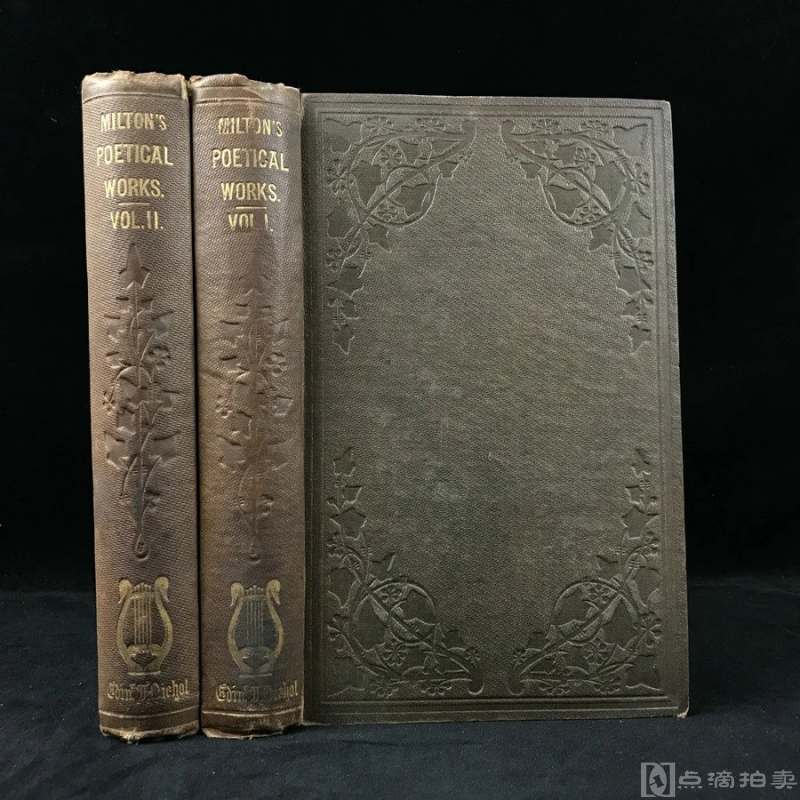 1853年 弥尔顿诗集（全2卷） 漆布精装18开