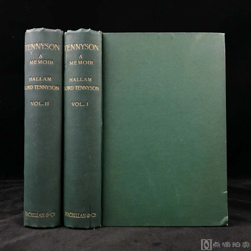 1897年 丁尼生之子著《丁尼生回忆录》（全2卷） 约10余幅插图 漆布精装18开