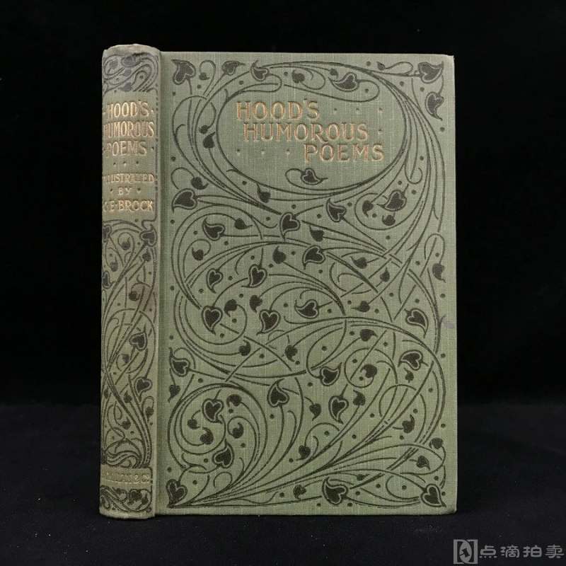 1893年 托马斯·胡德幽默诗集 C.E.布洛克130幅插图 漆布精装32开