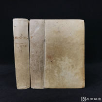 【法语】早期插图本！1693年，《莫里哀作品集》（全2卷），11幅原品铜版画插图，犊皮（vellum）精装袖珍本