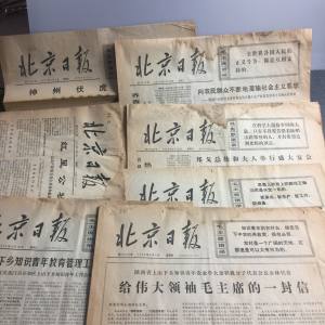 文革时期北京日报七张，给伟大领袖毛主席的一封信等诸多内容。