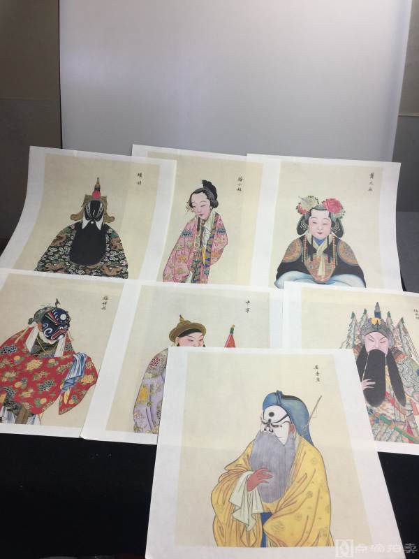 梅兰芳收藏戏曲人物画片现代印刷品13张如图尺寸及品相